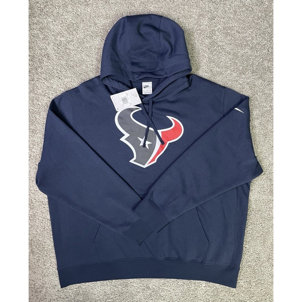 Nike Sweatshirt Therma-Fit Mens XXL NFL Houston Texans Navy Blue‎ Hoodie NEW